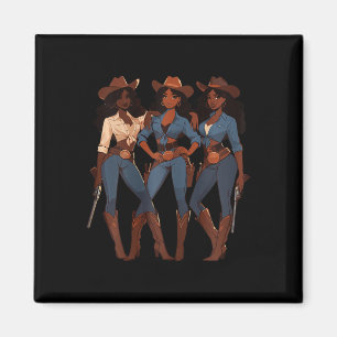 Black Cowgirl Western Rodeo Melanin Black History Magnet