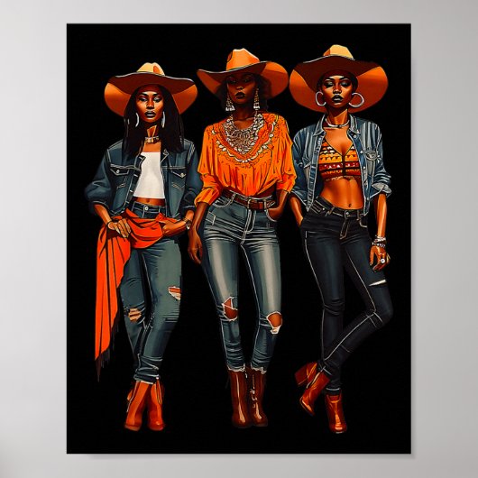 Black Cowgirl Western Rodeo Melanin Black History Poster (Vorne)