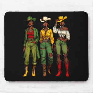 Black Cowgirl Western Rodeo Melanin Juneteenth Bla Mousepad