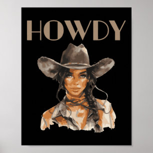 Black Cowgirl Western Rodeo Melanin Juneteenth Tex Poster