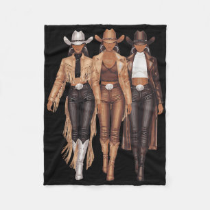 Black Cowgirl Western T-Shirt Rodeo Country Women Fleecedecke