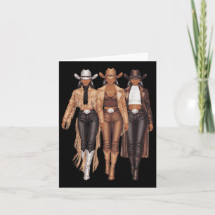 Black Cowgirl Western T-Shirt Rodeo Country Women  Karte