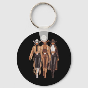 Black Cowgirl Western T-Shirt Rodeo Country Women  Schlüsselanhänger