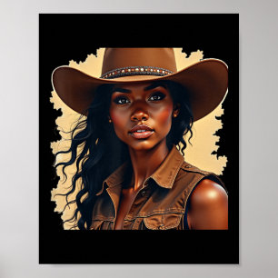 Black Cowgirls Melanin Women Western Rodeo Texas W Poster