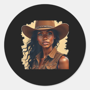 Black Cowgirls Melanin Women Western Rodeo Texas W Runder Aufkleber