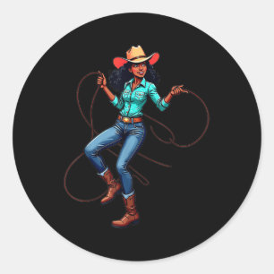 Black Cowgirls Melanin Women Western Rodeo Texas W Runder Aufkleber