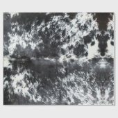 Black Cowhide Print Rustikales Bauernhaus Weihnach Geschenkpapier (Flach)