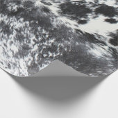 Black Cowhide Print Rustikales Bauernhaus Weihnach Geschenkpapier (Ecke)