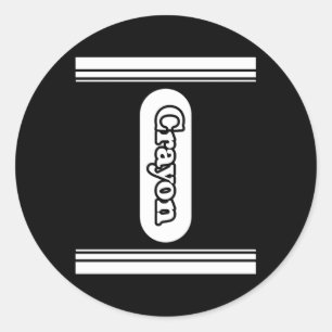 Black Crayon Box Halloween Runder Aufkleber