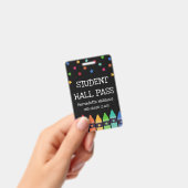 Black Crayons & Stars farbenfrohe Student Hall Pas Ausweis (Handheld)
