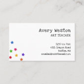 Black Crayons & Stars Lehrer Kindergarten Tutor Visitenkarte (Rückseite)