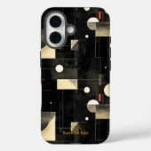 Black & Cream Balanced Geometric Art Phone Case (Rückseite)