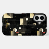 Black & Cream Balanced Geometric Art Phone Case (Rückseite (Horizontal))