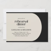Black Cream Bold Arch Modern Rehearsal Dinner Einladung (Vorderseite)