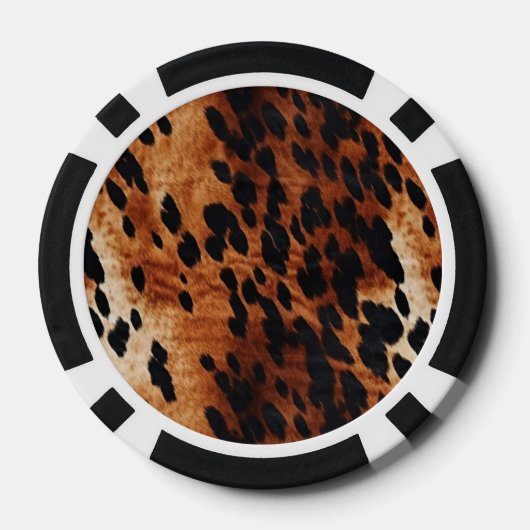 Black Cream Brown Cowhide Gold Monogram  Pokerchips (Rückseite)
