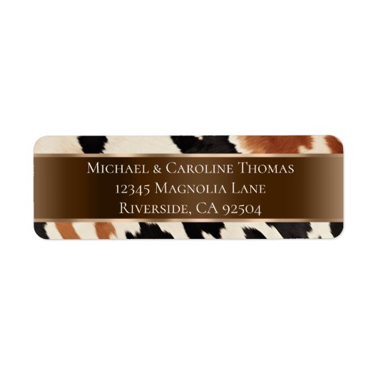 Black Cream Brown Cowhide Hochzeit (Vorne)