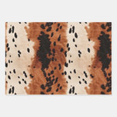 Black Cream Brown Cowhide Hochzeit Geschenkpapier Set (Vorderseite 3)