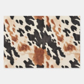 Black Cream Brown Cowhide Hochzeit Geschenkpapier Set (Vorderseite)