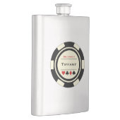 Black Cream Casino Poker Chip Hochzeit Brautjungfr Flachmann (Rechts)