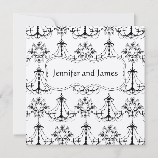 Black Cream Chandelier Ankündigung Datum freihalte (Vorderseite)