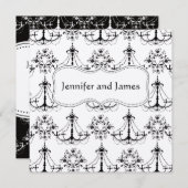 Black Cream Chandelier Ankündigung Datum freihalte (Vorne/Hinten)