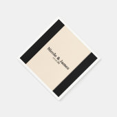 Black & Cream Chic Round Wedding Elegantes Napkins Serviette (Ecke)