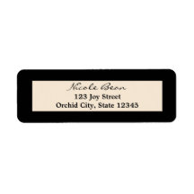 Black & Cream Chic Wedding Address Labels
