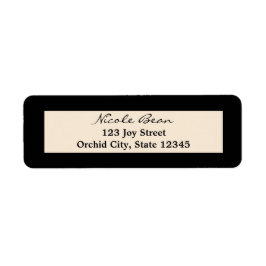 Black & Cream Chic Wedding Address Labels