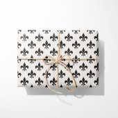 Black & Cream Fleur-de-Lis Geschenkpapier