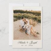 Black Cream Floral Boho Botanical Modern Wedding Einladung (Rückseite)