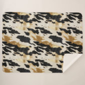 Black Cream Gold Südwest Cowhide Sherpadecke (Vorderseite (Horizontal))