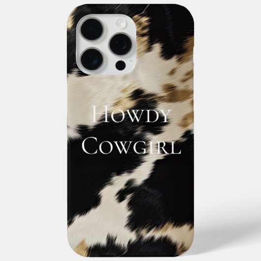 Black Cream Gold Western Cowhide Case-Mate iPhone Hülle (Rückseite)