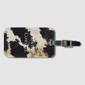 Black Cream Gold Western Cowhide Gepäckanhänger (Vorderseite (Horizontal))