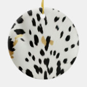 Black Cream Gold Western Cowhide Keramik Ornament (Hinten)