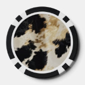 Black Cream Gold Western Cowhide Pokerchips (Rückseite)