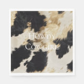 Black Cream Gold Western Cowhide Serviette (Vorderseite)