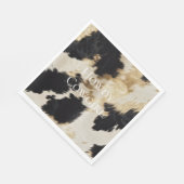 Black Cream Gold Western Cowhide Serviette (Ecke)