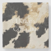 Black Cream Gold Western Cowhide Steinuntersetzer (Vorderseite)