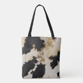 Black Cream Gold Western Cowhide Tasche (Rückseite)