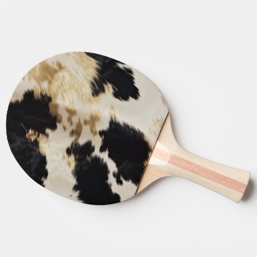 Black Cream Gold Western Cowhide Tischtennis Schläger (Seitenansicht)