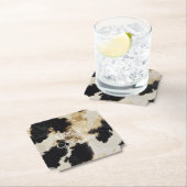 Black Cream Gold Western Cowhide Untersetzer (Vor Ort)