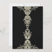 Black Cream Graue Skelettin Skull Engagement Party Einladung (Rückseite)