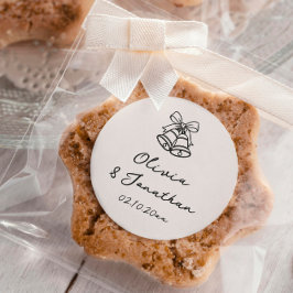 Black Cream Hand Drawn Quirky Wedding Runder Aufkleber