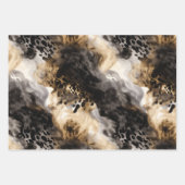 Black Cream Leopard Animal Brautparty Geschenkpapier Set (Vorderseite 2)
