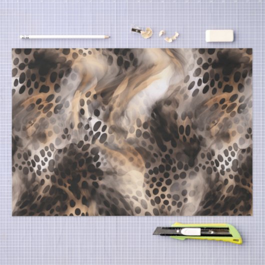 Black Cream Leopard Animal Brautparty Seidenpapier (Handwerk)