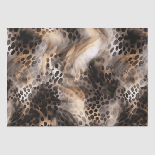 Black Cream Leopard Animal Brautparty Seidenpapier (Vorderseite)