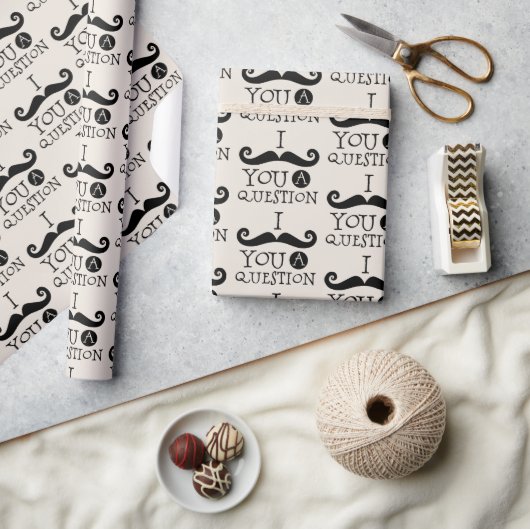 Black Cream Mustache Spaß Geschenkpapier (Kunsthandwerk)