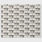 Black Cream Mustache Spaß Geschenkpapier (Flach)