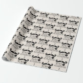 Black Cream Mustache Spaß Geschenkpapier (Ungerollt)