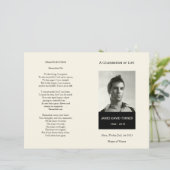 Black & Cream Order of Service Funeral Program (Stehend Vorderseite)